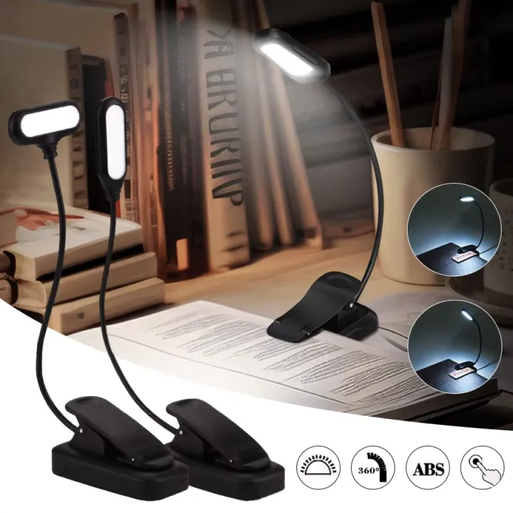 Mini LED Book Lights Battery Powered Eye Protection Flexible Clip-On ...