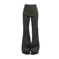 Botvotee Fake Two-Piece Plus size Wide Leg Jeans for Women 2025 New Y2k Fashion Streetwear High Waisted Flare Denim Pants. 