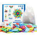 210 Pieces Set Wooden 3D Puzzles Geometric Shape Tangram Jigsaw Montessori Games Kids Educational Toys with 30pcs Cards. 