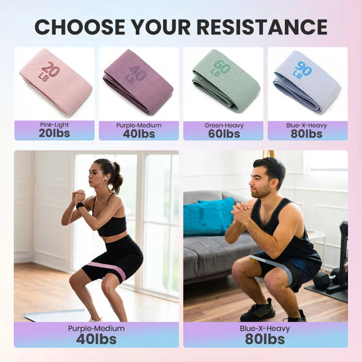 20-90LB Fabric Elastic Band Fitness Resistance Band Yoga Pilates Hip Joint Stretching Band Gym Training Home Fitness Equipment