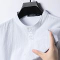 Linen Cotton Shirts for Men Lightweight Long Sleeve Henley Streetwear Beach Breathable Shirt Hawaiian Large T Shirts for Men.