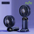 4000mAh Handheld Mini Fan Foldable Portable Neck Hanging Fans 5 Speed USB Rechargeable Fan with Phone Stand and Display. 
