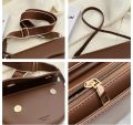 2023 New Solid Color PU Leather Women's Crossbody Bag With Stylish Red Wide Shoulder Strap Shoulder Small Square Bag. 