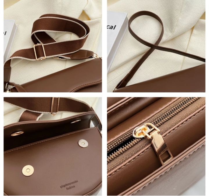 2023%20New%20Solid%20Color%20PU%20Leather%20Women's%20Crossbody%20Bag%20With%20Stylish%20Red%20Wide%20Shoulder%20Strap%20Shoulder%20Small%20Square%20Bag%20-%20Image%205