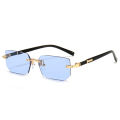 Rimless Sunglasses Rectangle Fashion Popular Women Men Shades Small Square Sun Glasses For Female Male Summer Traveling Oculos. 