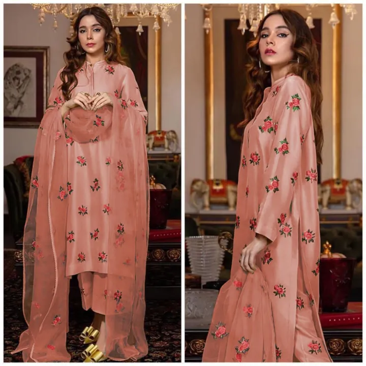Floral%20Silk%20Dress%20with%20Organza%20Dupatta%20-%20Image%207