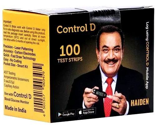 Control D Glucometer Test Strip - Pack Of 100