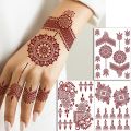Waterproof Henna Tattoo Stickers for Women Flower Instant Fake Tattoo for Hand Temporary Tattoos for Wedding Party Festival. 