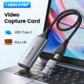 Lemorele 1080P Video Capture Card HDMI to USB A/USB-C Video Grabber for Computer Camera Game Live Stream Meeting Recording.