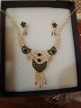 Stylish green cut stone jewelry set for weddings/ Eid imported from UAE. 