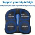 1pc Memory Foam Seat Cushion - 3D Ergonomic Support| Light Green & Grey, Washable Polyester, Car/Office Essentials Home Decor.