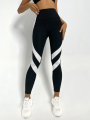 Two Tone Yoga Leggings Tummy Control Sports Tights. 