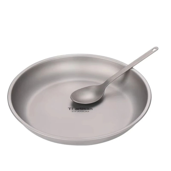 Tiartisan%20Pure%20Titanium%20Ultralight%20Portable%20Outdoor%20Camping%20Round%20Plate%20220mm%20Extra%20Large%20Fruit%20Salad%20Dinner%20Dishes%20Tableware%20-%20Image%204