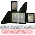 MODEL: NR-06 Pure Cow Leather Stylish Bike And Car Documents Holder, Soft Leather And For TVS Lover.
