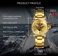 WINNER Fashion Skeleton Watch for Women Elegant Luxury Brand Automatic Mechanical Ladies Watches Gold Stainless Steel Strap 2023. 