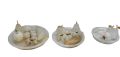 Marble Fruit Tray Set, Hand Crafted Decorative Onyx Round and Leaf Shape Tray with Marble fruits Grape Apple Banana and Pear. 