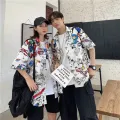Korean short sleeve cartoon shirt size M L XL XXL men/women wear. 