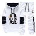 King Queen Printing Mens Womens Tracksuit Hot Sales Casual Hooded Sweatshirts Sweatpants 2 Pcs Set Home Street Couple's Clothing. 