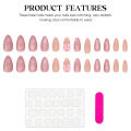 24pcs Sweet Pink Press On Nails Glossy Almond Stereo Pink Bowknots Decor False Nails Charming Full Cover Korean Style Fake Nail. 