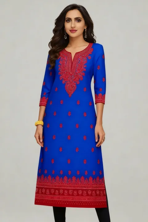 Muslim%202026%20Kurtta%20Women's%20Fashionable%20Comfortable%20Dress%20Straight%20Tube%20Abito%20Donna%20Musulmana%20Islamic%20National%20style%20Slit%20hem%20-%20Image%204