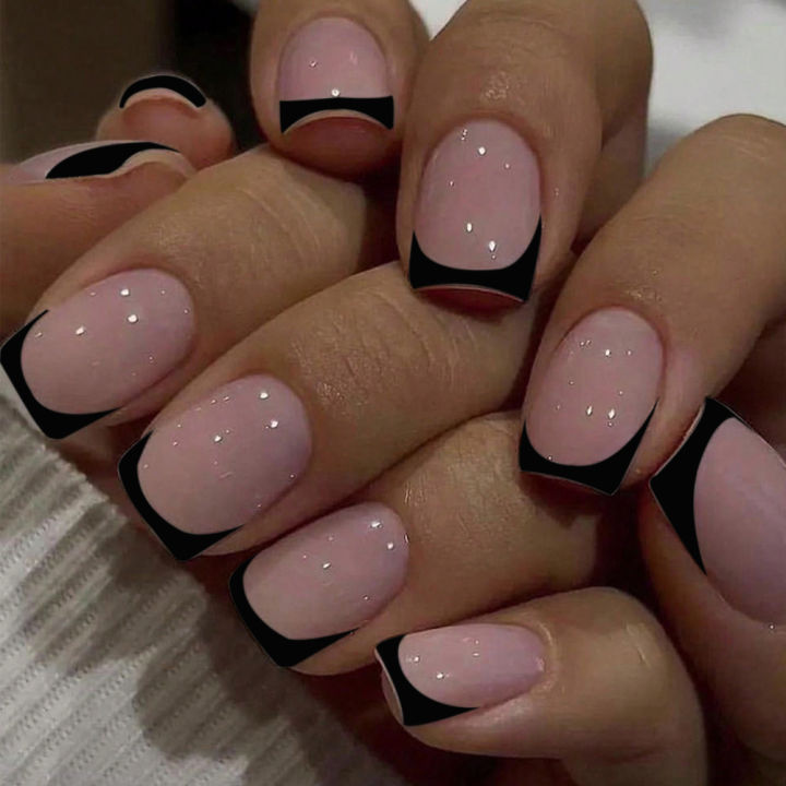 24pcs%20Short%20Square%20White%20France%20Full%20Cover%20Fake%20Nail%20Set%201pc%20Nail%20File%20&%201Nail%20Glue%20Sticker%20Kit%20Nails%20For%20Girl%20Mother%20Women%20Gift%20-%20Image%204