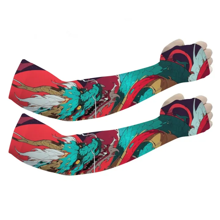 Novel%20dragon%20print%20men's%20sports%20outdoor%20sun%20protection%20breathable%20ice%20silk%20cool%20compression%20sleeves%20fishing%20golf%20cycling%20running%20-%20Image%207