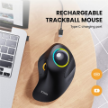 Jomaa RGB Backlit Trackball Mouse Control for Gaming Bluetooth Right Hand Vertical Trackball Mouse for Gamer Windows Mac. 