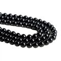 Natural black tourmaline round beads DIY bracelet necklace jewelry accessories. 