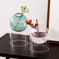Mini Round Flower Vase Hydroponic Container Micro Landscape Glass Ecological Bottle Borosilicate Glass Bottle With Home Decorate.