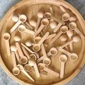 10Pcs Mini Wooden Spoons  Kitchen Seasoning Honey Coffee Kitchen Cooking Coffee Bean Salt Spice Jars Wooden Measuring Spoons. 