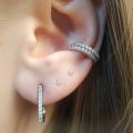 3Pairs Very Tiny Stud Earrings in Pure Chandi with CZ Crystals - Simple Minimalist Small Ear Studs. 