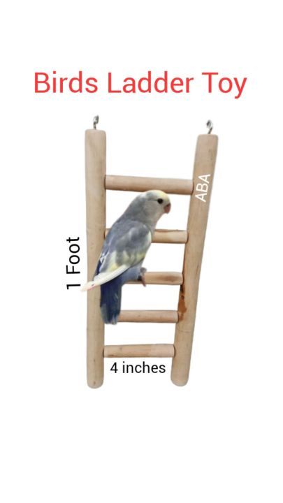 Birds Ladder Toy (Solid Wood Stairs), Birds Cage Accessories, Best for Australian Parrots, Love Birds, java Finch, Cocktail, Green Parrots