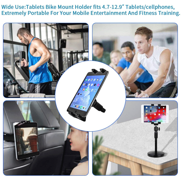 Universal%20Tablet%20Stand%204-13"%20Adjustable%20&%20Phone%20Mount%20Holder%20for%20Motorcycle%20Bike%20Microphone%20Tripod,%20Heavy%20Duty%20Bracket%20with%20360%C2%B0%20-%20Image%203
