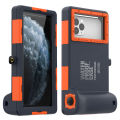 IPX8 standard IPX8 360 degree screen size 6.7 inch with hand strap shellbox case waterproof shockproof housing with 15 m waterproof shutter release button. 