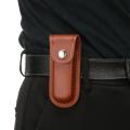 High Quality Brown Flashlight Case Camp Outdoor Carry Belt Loop Case Knife Sheath Holster Leather Sheath Holder Fold Knife Tool. 