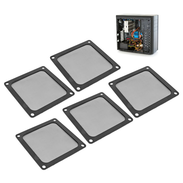 5Pcs 80x80mm PC Computer Case Cooler Fan Dust Filter Magnetic Frame Dustproof PC Fan Dust Filter Mesh Black