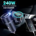 240W With Digital Display 2 Port Car Charger Fast USB Charging Adapter For iPhone Samsung Xiaomi Huawei Quick Charging Chargers. 