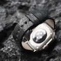 Handmade Devil fish Pearl Fish Leather Watchband For iWatch Apple watch 49MM 46MM 45MM 42mm s10 Ultra men's bracelet vintage. 
