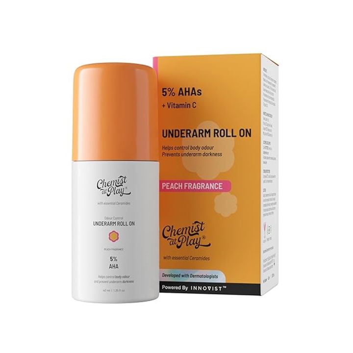 Chemist At Play Under Arm Roll On - Peach Fragrance - 40ML (5% AHAs + Vitamin C)