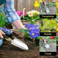Nuoshen 5 Piece Gardening Tool Set, Heavy Duty Aluminum Garden Hand Tools, Small Trowel, Rake, Weeder, Spade, Cultivator, Digging Planting Weeding Farming Seeding Garden Tools Kit for Women, Family, Gardeners. 