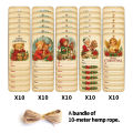 50pcs Vintage Christmas Gift Tags With Hemp Rope-Merry Christmas To-From Blank Hanging Tags,Rustic Decor For Gift Wrapping Label. 