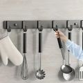 1 Piece Kitchen Facilities Black Aluminum Wall Hook-Perfect For Placing Spatulas And Kitchen Supplies In The Kitchen.
