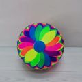 PVC Rainbow Football + 1 Nozzle, Single Un-inflated Plastic Rainbow Multicolor Football ~20 cm. 