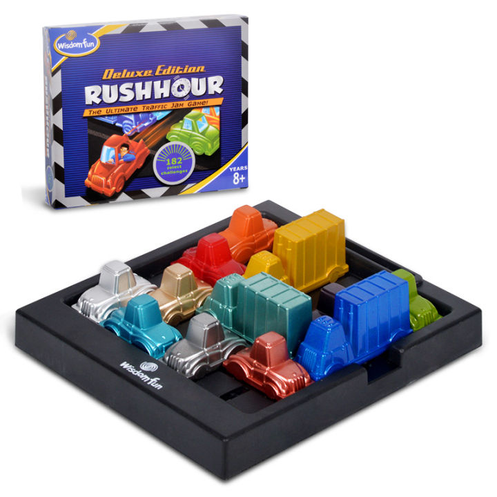 Children's Huarong Road Reasoning Desktop Toy for Racing Rush Hour Car Puzzle Traffic Game Logical Thinking Clearance Game 