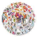50pcs Cute Cartoon Flower Stickers Set Aesthetic DIY Decals for Luggage Guitar Notebook Cartoon Bottle Design Graffiti Decoratio. 