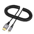 4K HDMI Spring Cable Male to Male Left Right Up Down Mini Micro HDMI Coiled Extension Flexible Spiral Cable Plug HDMI Cable.