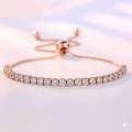 Sterling Tennis Bracelet - Adjustable in Rose Gold.