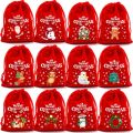 5Pcs/Lot Xmas Patterns Velvet Bags 9x12 15x20cm Small Christmas Candy Gift Bag Drawstring Pouch Boutique Jewelry Packaging Bags.