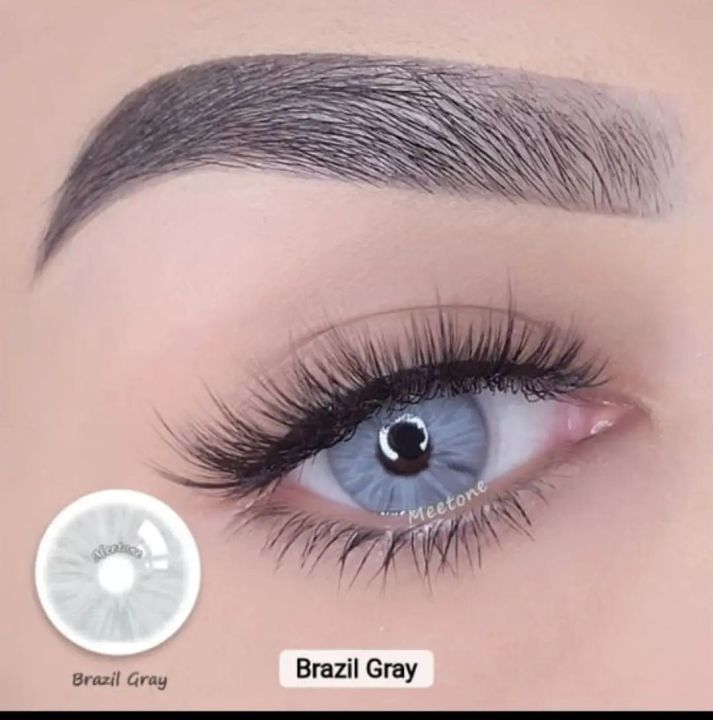 Color Name: Brazil Gray, Soft Colored Contact Lenses / Eye Lenses / Cosmetics Lenses / Fashion Lenses, High Quality Product, 100% Original Imported, Easy to Wear Up to 8 Hours in a Day Only Lens