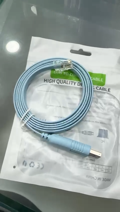 USB Console Cable 6FT, USB to RJ45 Cable for Configuring Network Devices, Supports Windows OS, Durable and Easy Setup, light Blue Color (1.8 Meter)